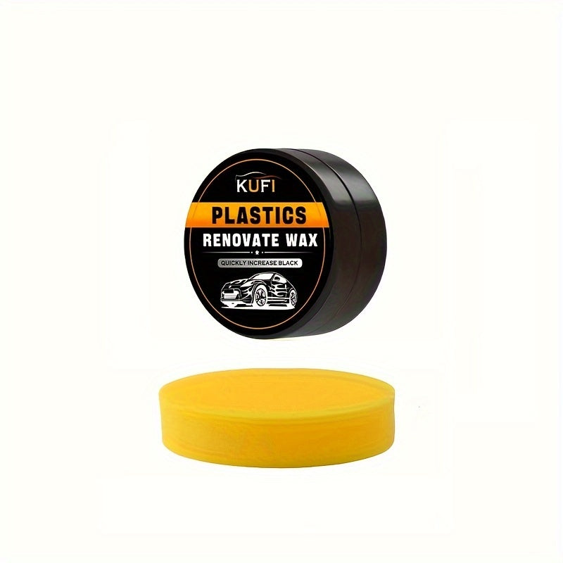 Plastic Restorer Wax - Car Scratch Repair & Shine Restoration for Tires, Black Interior & Dashboard