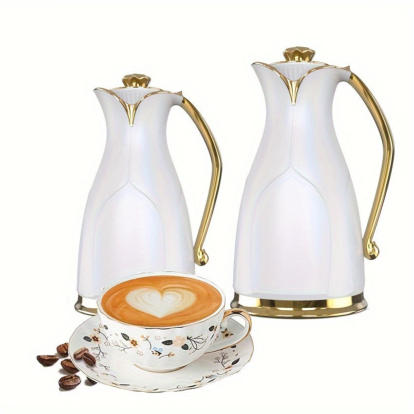 2pcs Double-Walled Vacuum Insulated Coffee Carafes, Plastic Thermal Beverage Flasks