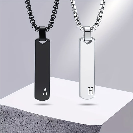 Letter Necklace Pendant Made of Stainless Steel, Suitable for Men.