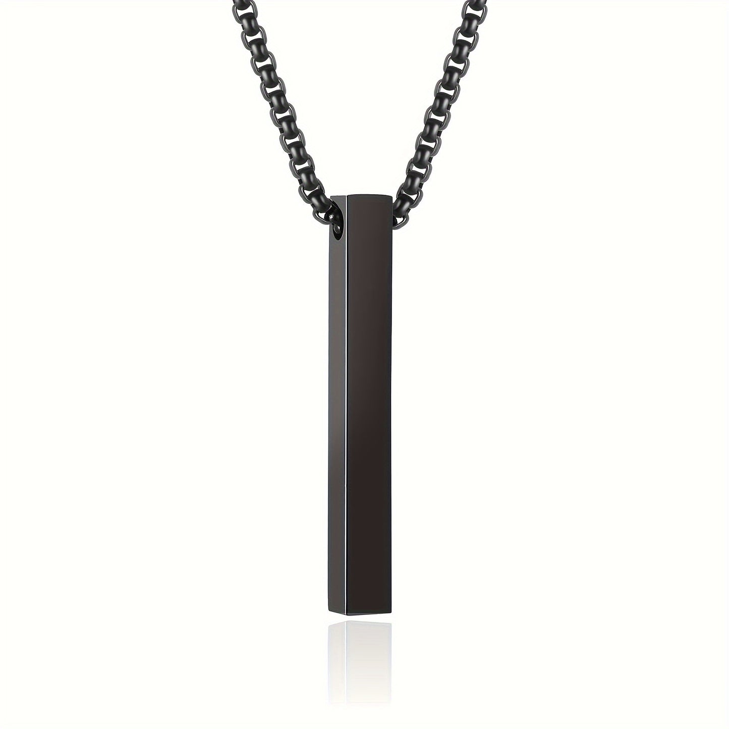 Necklace Rectangular Stainless Steel Pendant