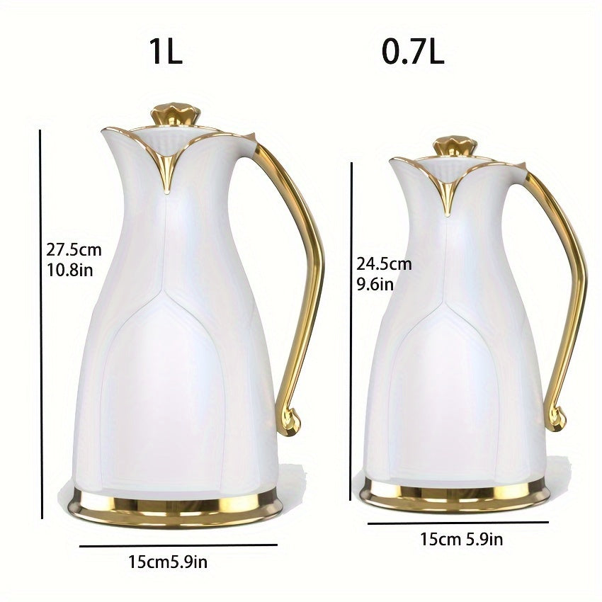 2pcs Double-Walled Vacuum Insulated Coffee Carafes, Plastic Thermal Beverage Flasks