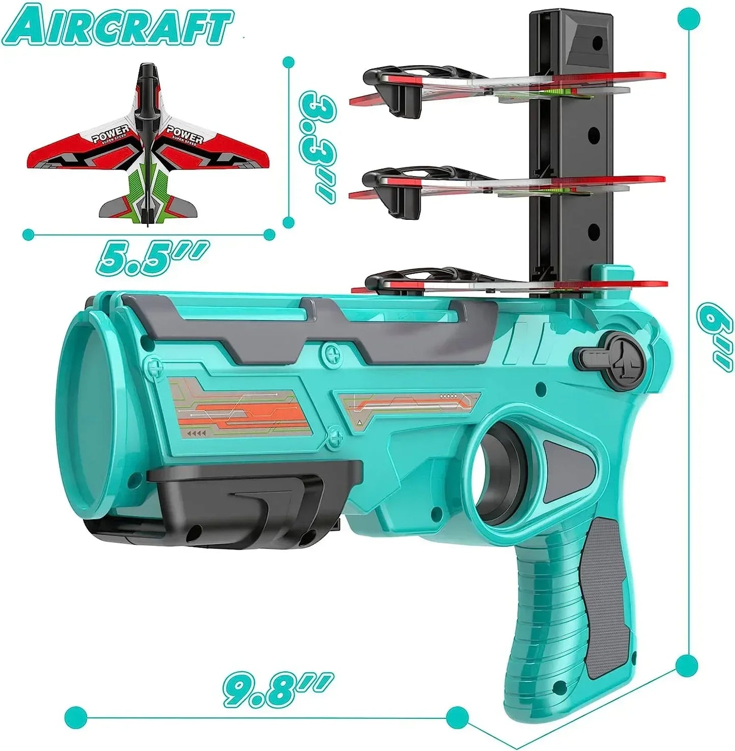 Ejection Aircraft Shooting Game Outdoor Parent-child Sports Toy Boy Gifts Shooting Aircraft Set Plastic Airplane Toys for Kids