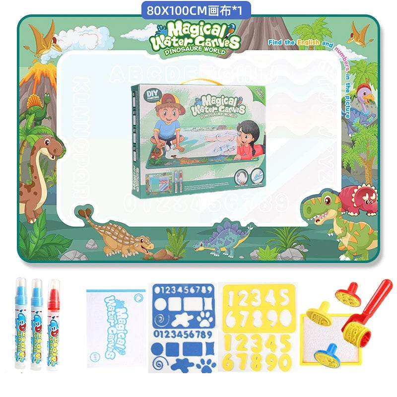 100 x 80 CM Magic Water Drawing Mat Coloring Doodle With Reusable Magic Pens