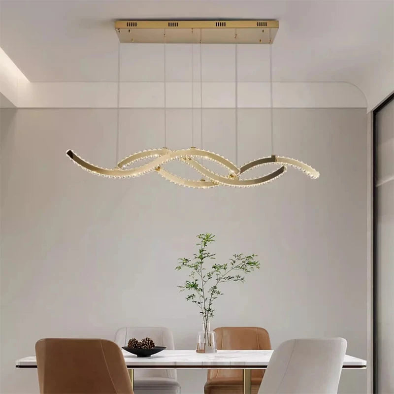 Dining Room Lustre Remote Control Dimmable Pendant Lights Luxury