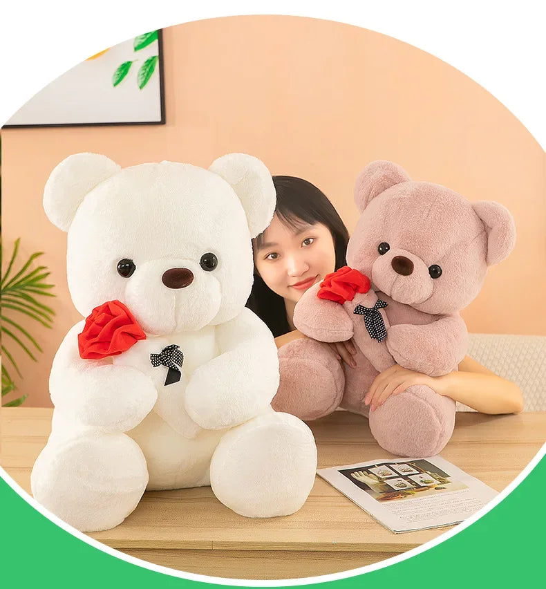 Valentine's Day roses teddy bear animal plush toys for girls teddy bear dolls