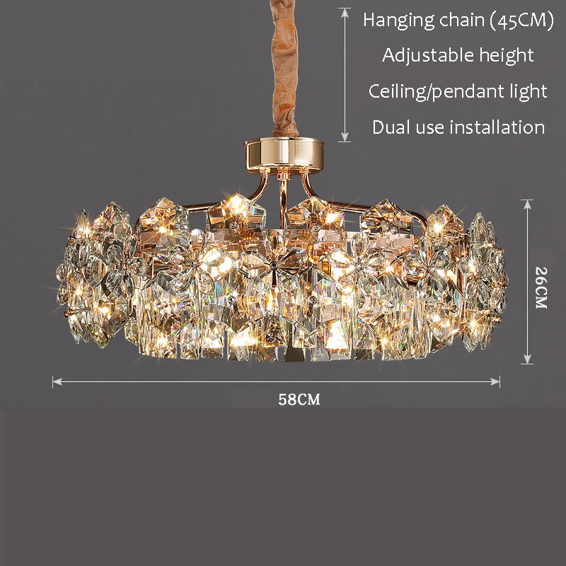Crystal Chandelier Living Room Home Decor Items Ceiling Chandelier Led
