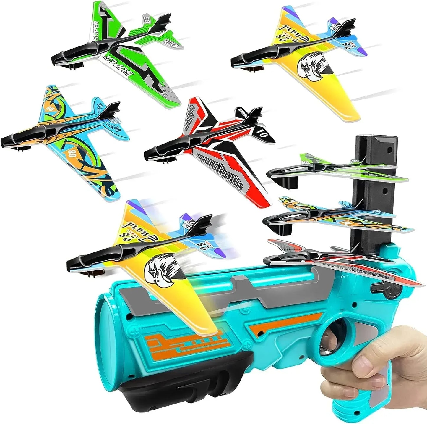 Ejection Aircraft Shooting Game Outdoor Parent-child Sports Toy Boy Gifts Shooting Aircraft Set Plastic Airplane Toys for Kids