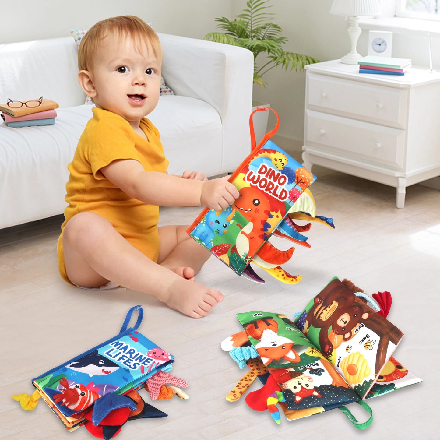 0-36M Baby Early Learning Toy Tail Cloth Book Puzzle Parent-child Interactive Sound Paper Infants Activity Toys for Babies