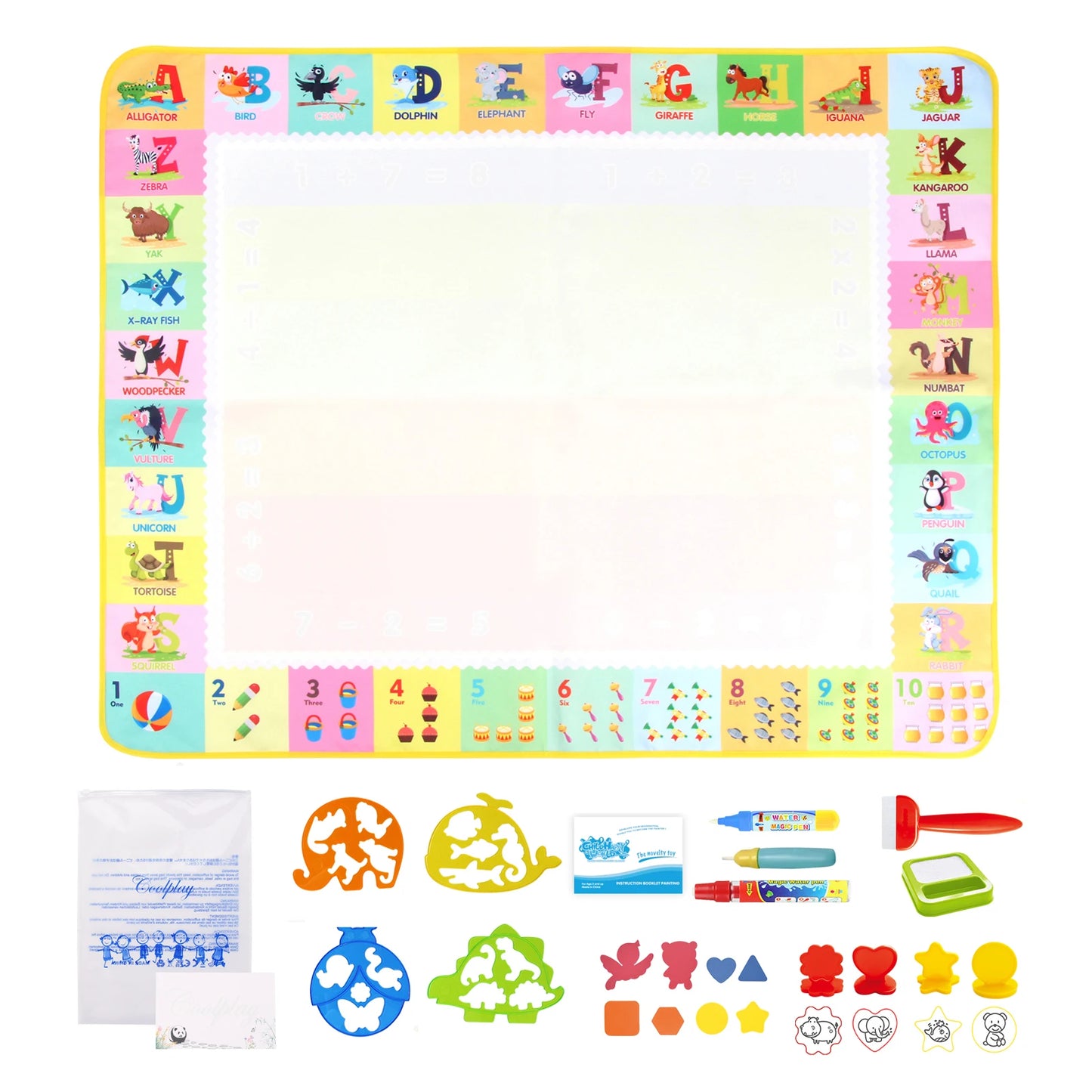 100x80CM Magic Water Drawing Mat Coloring Doodle With Reusable Magic Pens