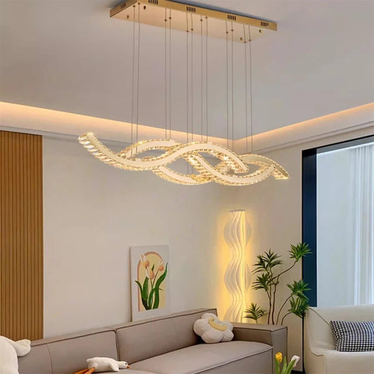 Dining Room Lustre Remote Control Dimmable Pendant Lights Luxury