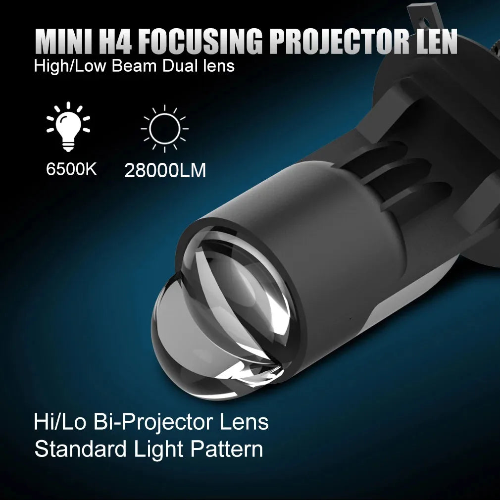 H4 Bi LED Projector Lens 28000LM 160W Car Headlight Bulbs H4 9003 Hi/Lo Beam Projector Lens Canbus Auto Headlight LHD 12V 24V