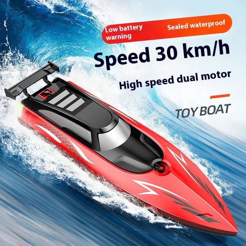 Remote Control Boat Electric Toy Charging 2.4G Remote Control Boat Double Spiral Pulp High-Speed Water Remote Contr