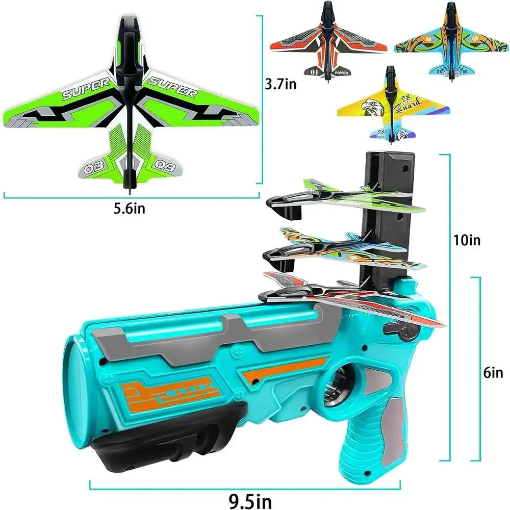 Ejection Aircraft Shooting Game Outdoor Parent-child Sports Toy Boy Gifts Shooting Aircraft Set Plastic Airplane Toys for Kids