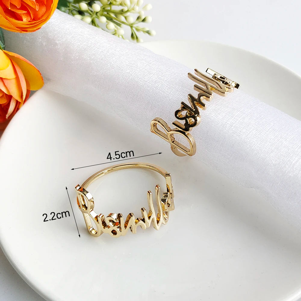 1/6 Pcs Ramadan Kareem Napkin Rings Gold Bismillah  2025