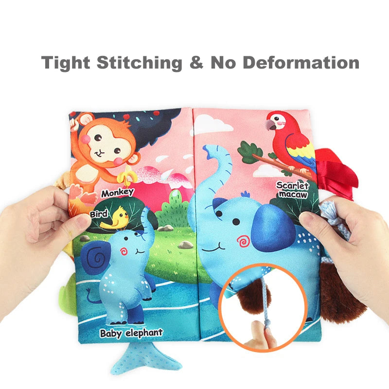 0-36M Baby Early Learning Toy Tail Cloth Book Puzzle Parent-child Interactive Sound Paper Infants Activity Toys for Babies