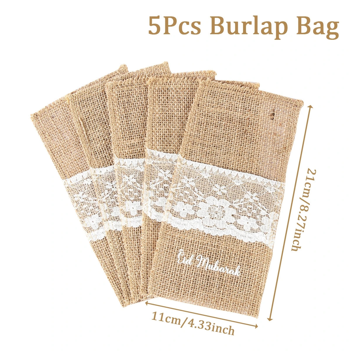 EID Mubarak Decoration Burlap Cutlery Bags Ramadan Decor 2025 Cutlery Bag Ramadan Kareem Islamic Muslim Party Eid Al Adha Gifts