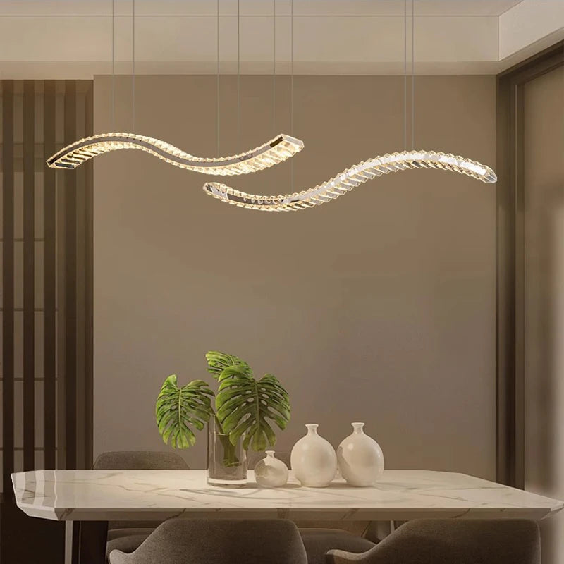 Dining Room Lustre Remote Control Dimmable Pendant Lights Luxury