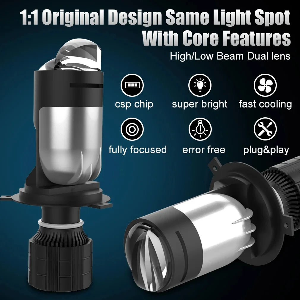 H4 Bi LED Projector Lens 28000LM 160W Car Headlight Bulbs H4 9003 Hi/Lo Beam Projector Lens Canbus Auto Headlight LHD 12V 24V