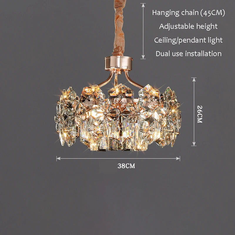 Modern Crystal Chandelier Living Room Home Decor Items