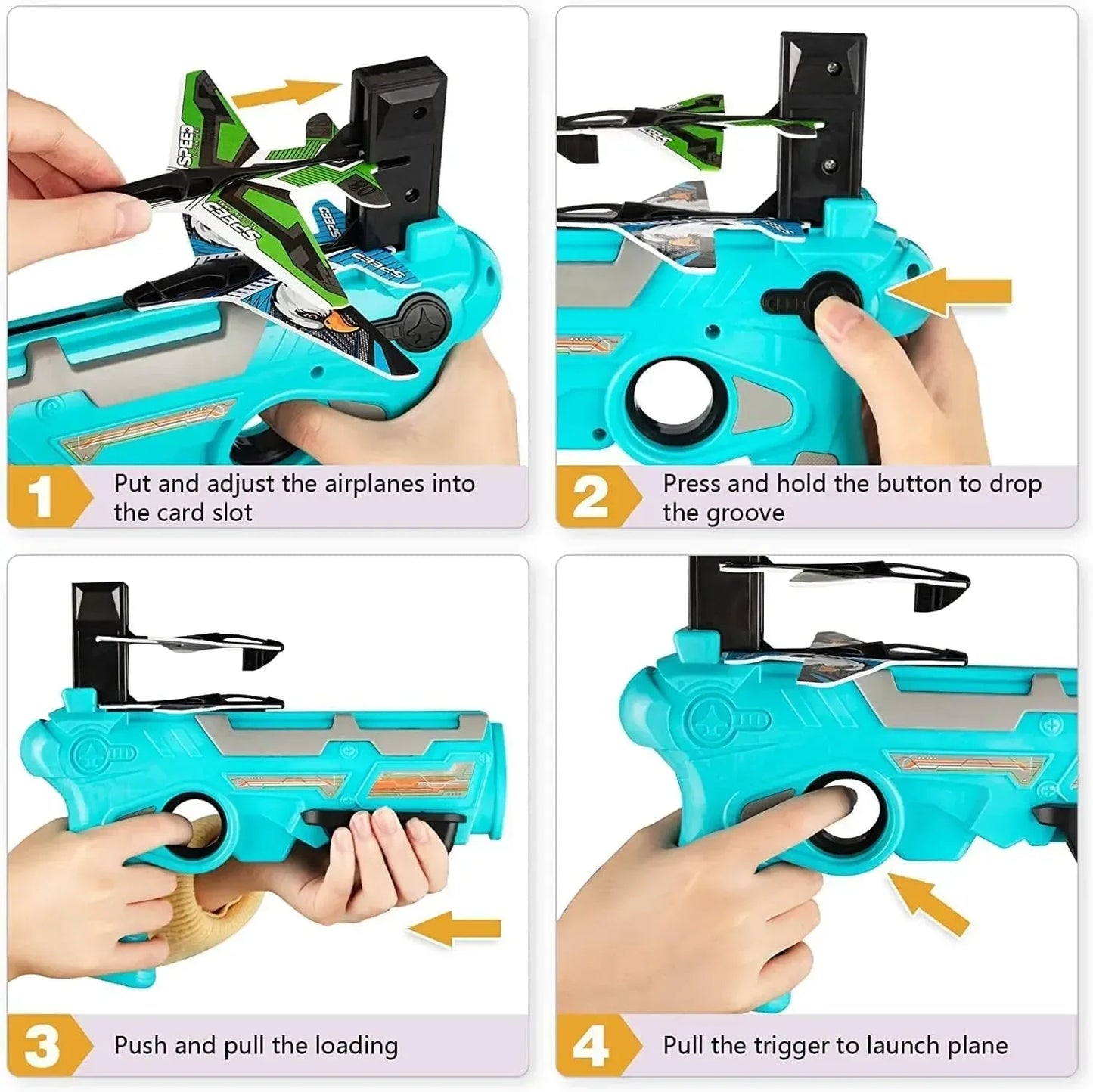 Ejection Aircraft Shooting Game Outdoor Parent-child Sports Toy Boy Gifts Shooting Aircraft Set Plastic Airplane Toys for Kids