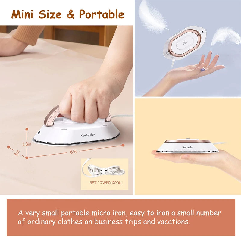 Mini Travel Electric Dry Iron 120V/220V Dual-voltage 30S Heat Non-steam