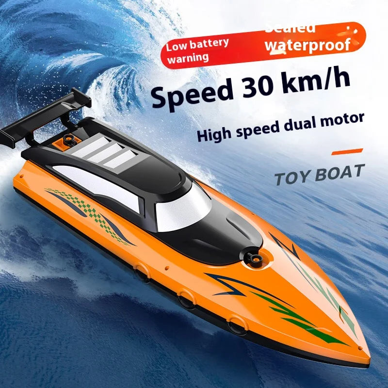 Remote Control Boat Electric Toy Charging 2.4G Remote Control Boat Double Spiral Pulp High-Speed Water Remote Contr