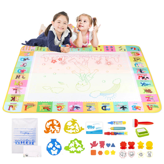 100x80CM Magic Water Drawing Mat Coloring Doodle With Reusable Magic Pens