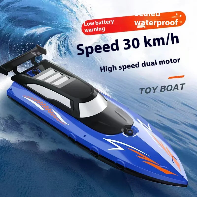 Remote Control Boat Electric Toy Charging 2.4G Remote Control Boat Double Spiral Pulp High-Speed Water Remote Contr