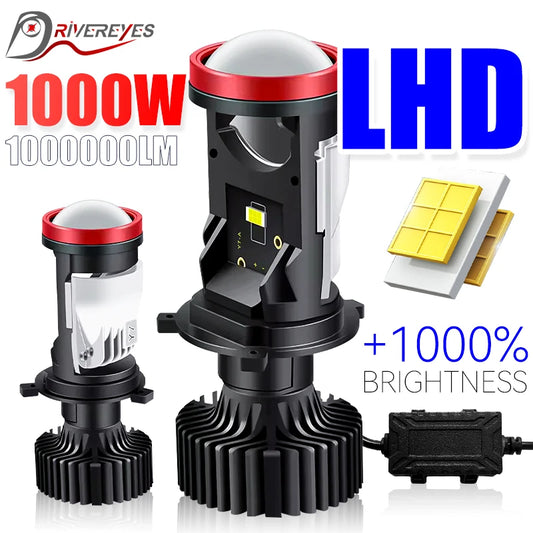 Bi Led H4 Auto Lamp Mini Lens LED H4 9003 HB2 CSP Chip Car Headlight Moto Projector Lens LHD Cut-off Line High Beam Low Beam 12V