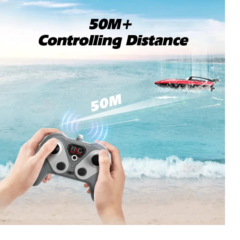 Remote Control Boat Electric Toy Charging 2.4G Remote Control Boat Double Spiral Pulp High-Speed Water Remote Contr