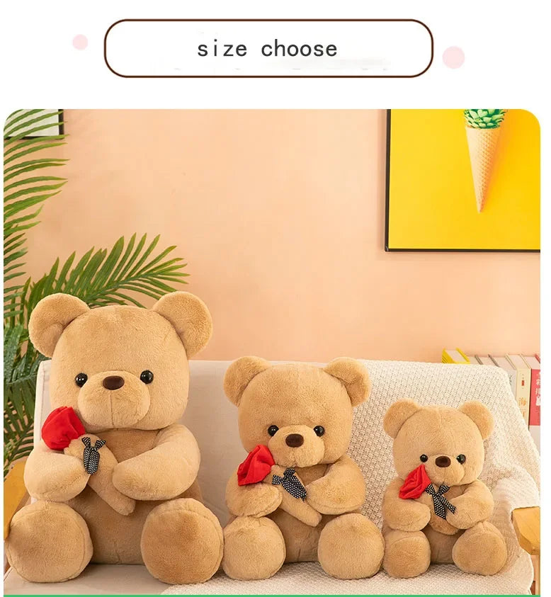 Valentine's Day roses teddy bear animal plush toys for girls teddy bear dolls