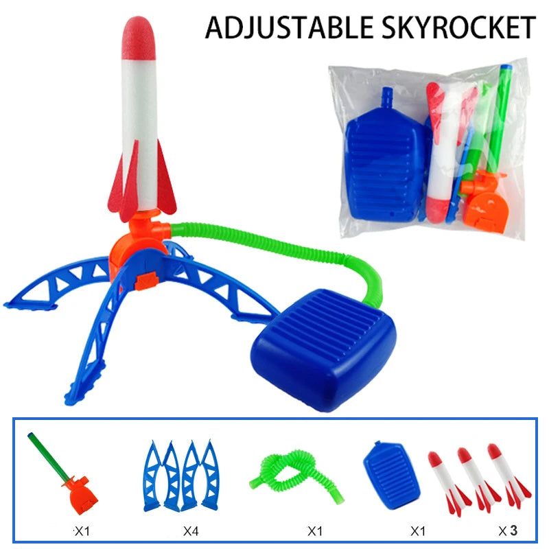 Kid Air Rocket Foot Pump Launcher Outdoor Air Pressed Pedal Soaring Rocket