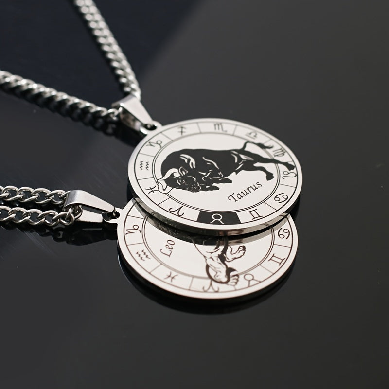Necklace 12 Constellation Coin Pendant Necklace For Men Jewelry