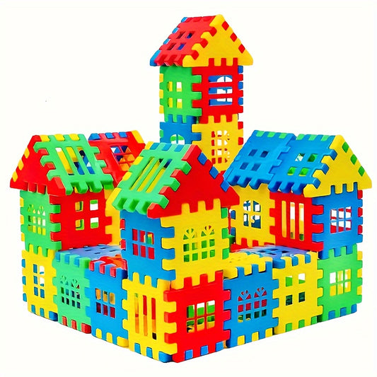 Educational Learning 100pcs Building Block Toys, Interlocking Plastic Building Block Toys