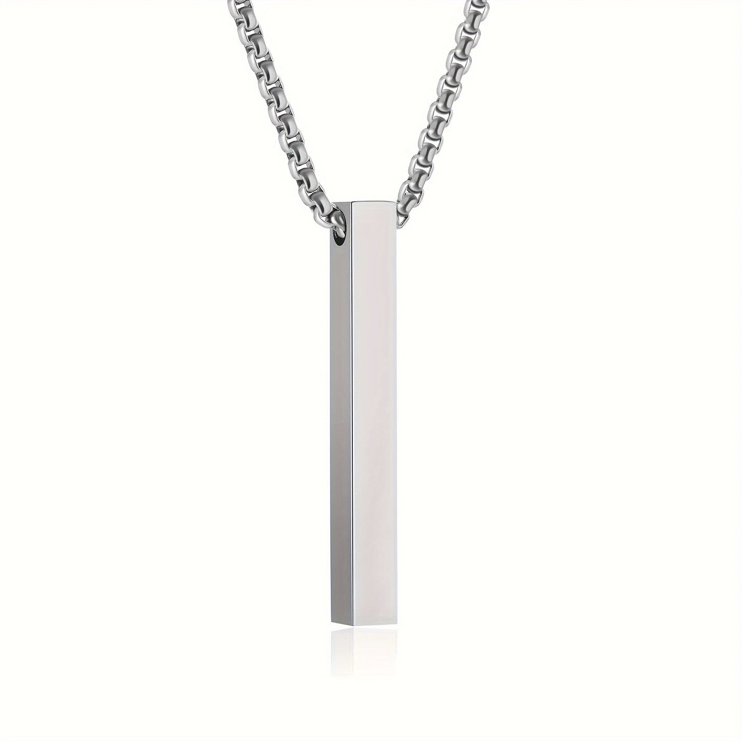 Necklace Rectangular Stainless Steel Pendant