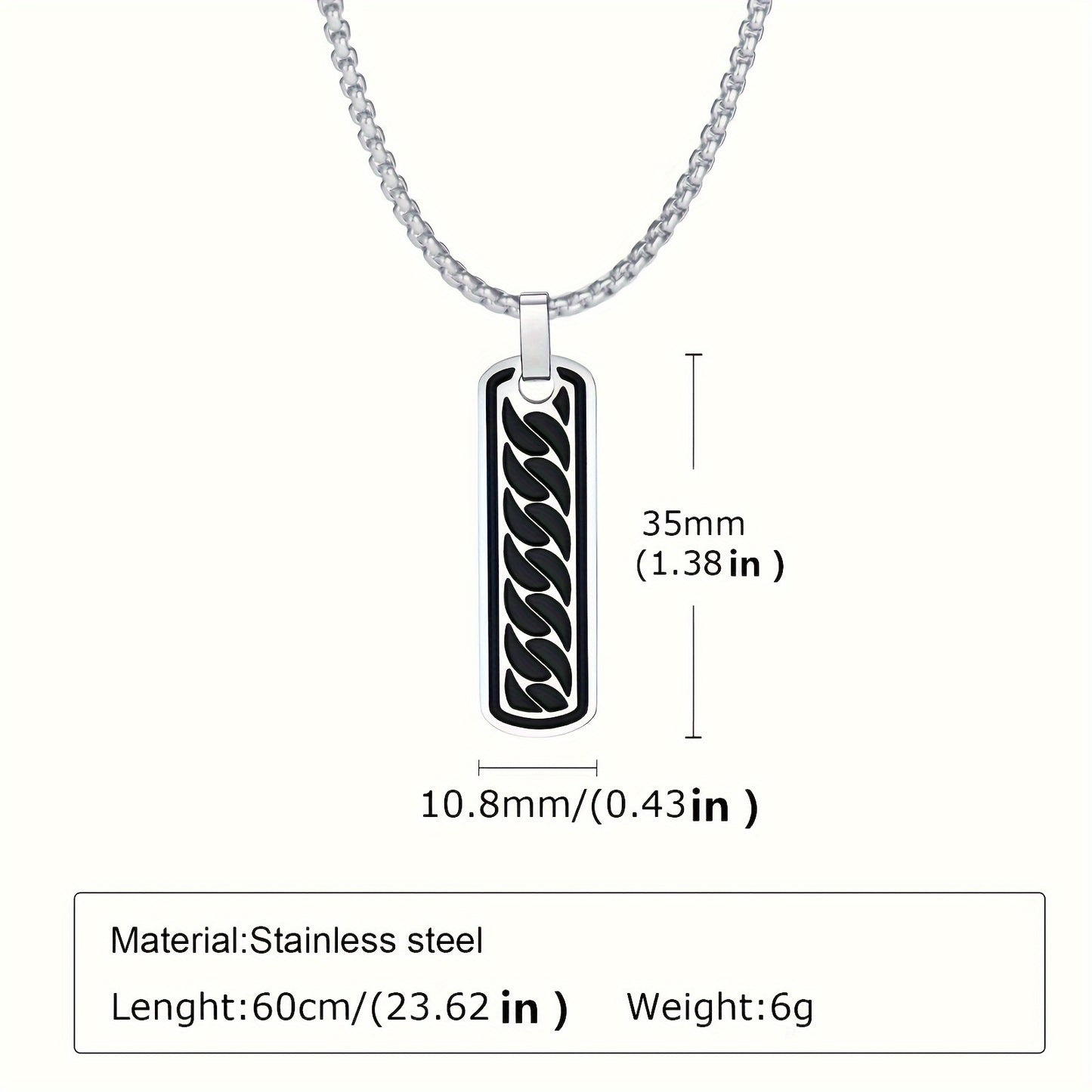 Men necklace can be engraved with simple and charming designs