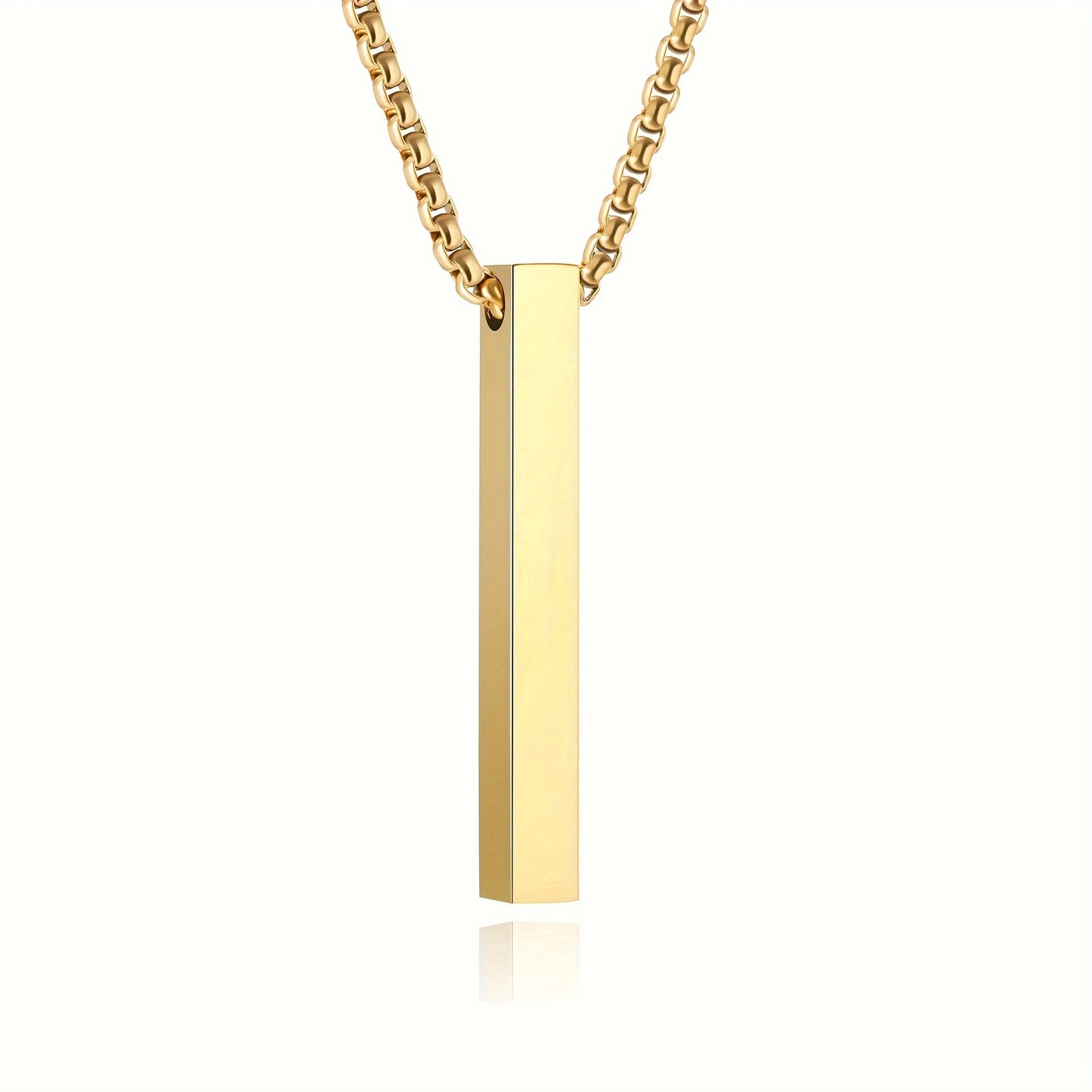 Necklace Rectangular Stainless Steel Pendant