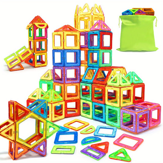 Magnetic building blocks, large construction toy sets, educational magnetic toys