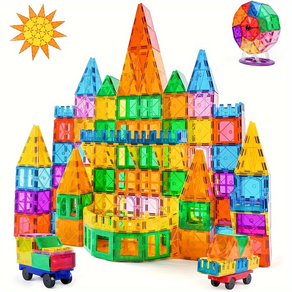 Magnetic Tiles, 121/64pcs Magnetic Toys, Colorful Children's Magnetic Building Blocks form 3 - 6 Years Old