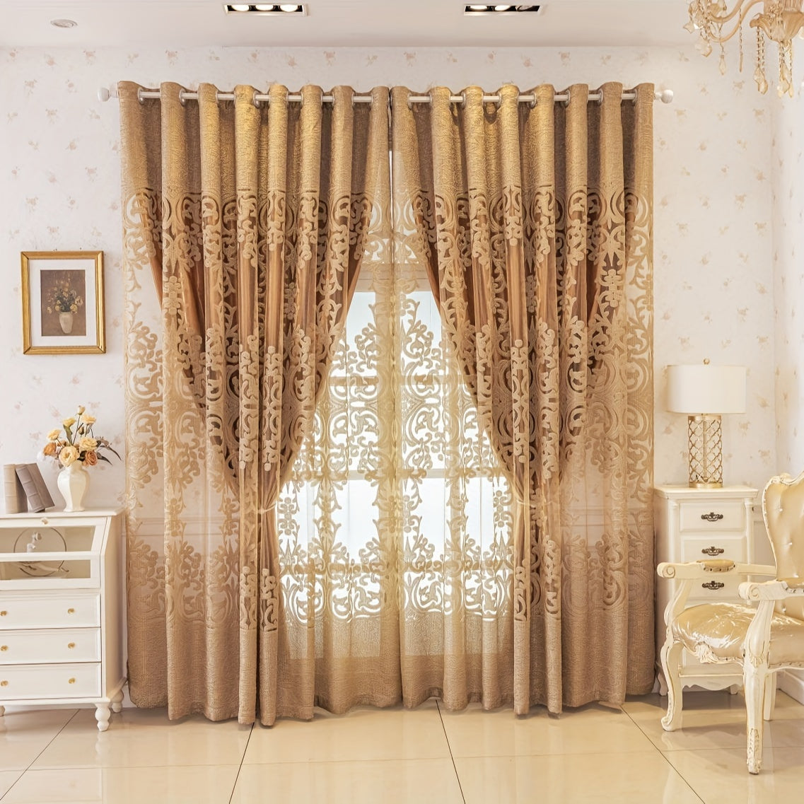 2pcs Double-Layer Shading Curtain