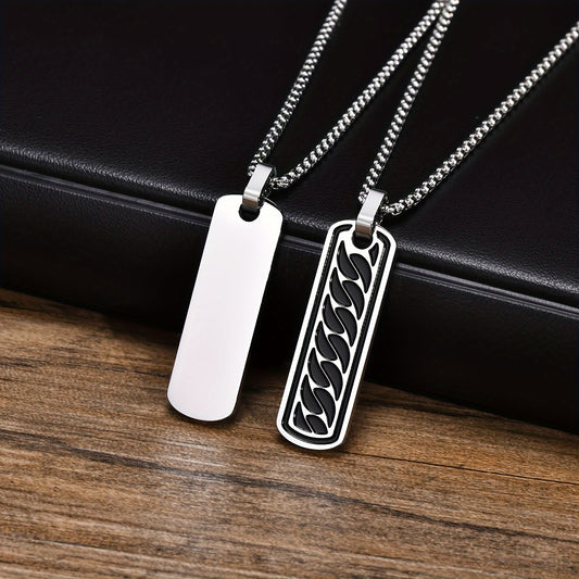 Men necklace can be engraved with simple and charming designs