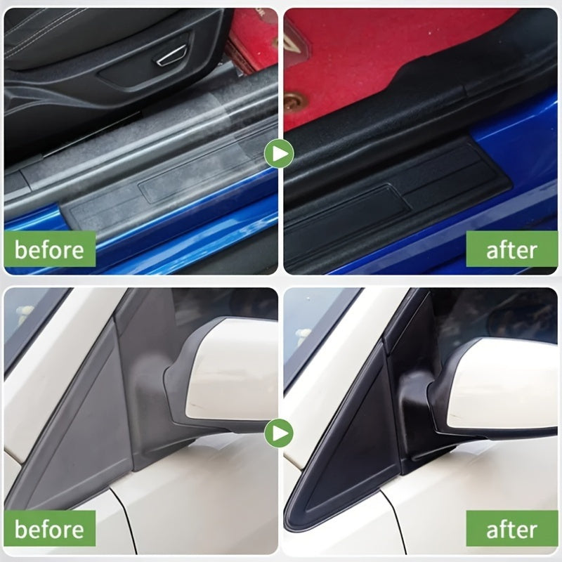 Plastic Restorer Wax - Car Scratch Repair & Shine Restoration for Tires, Black Interior & Dashboard