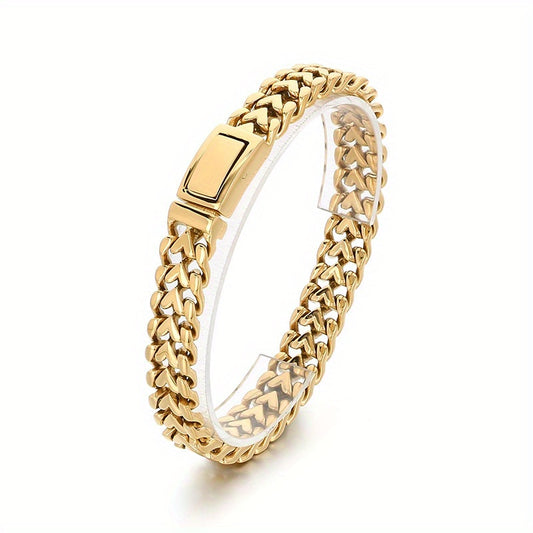 18K Gold-Plated Stainless Steel Heart Bracelet