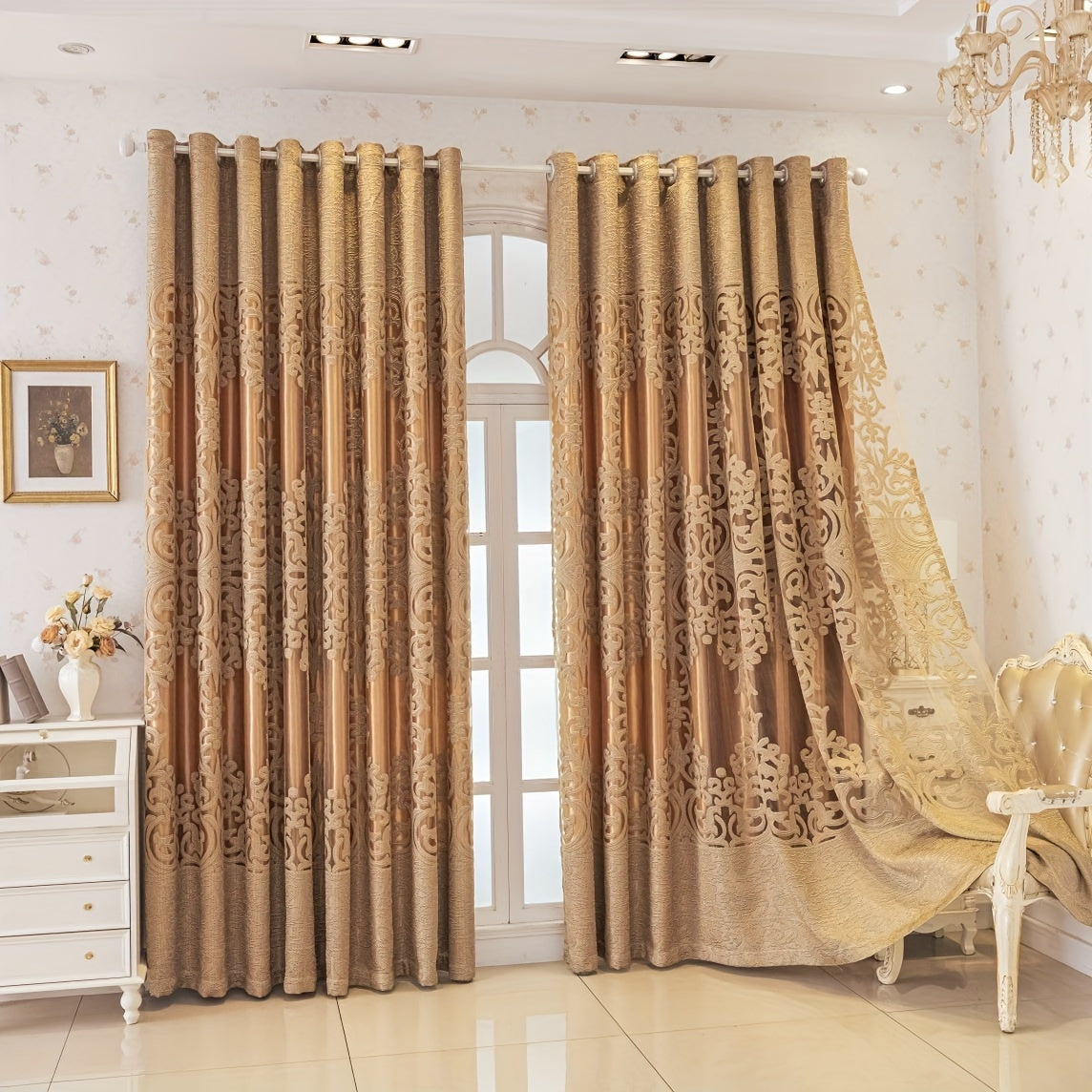 2pcs Double-Layer Shading Curtain